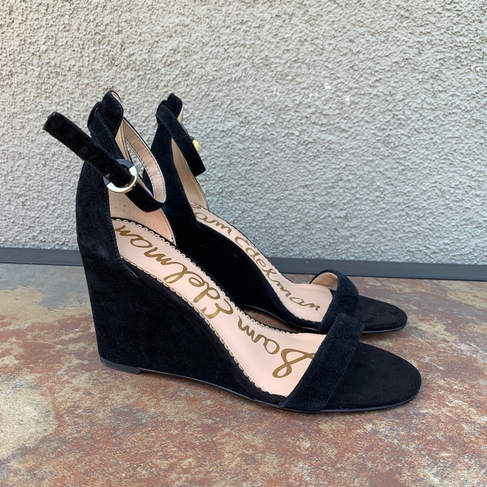 Sam Edelman black wedge sandals